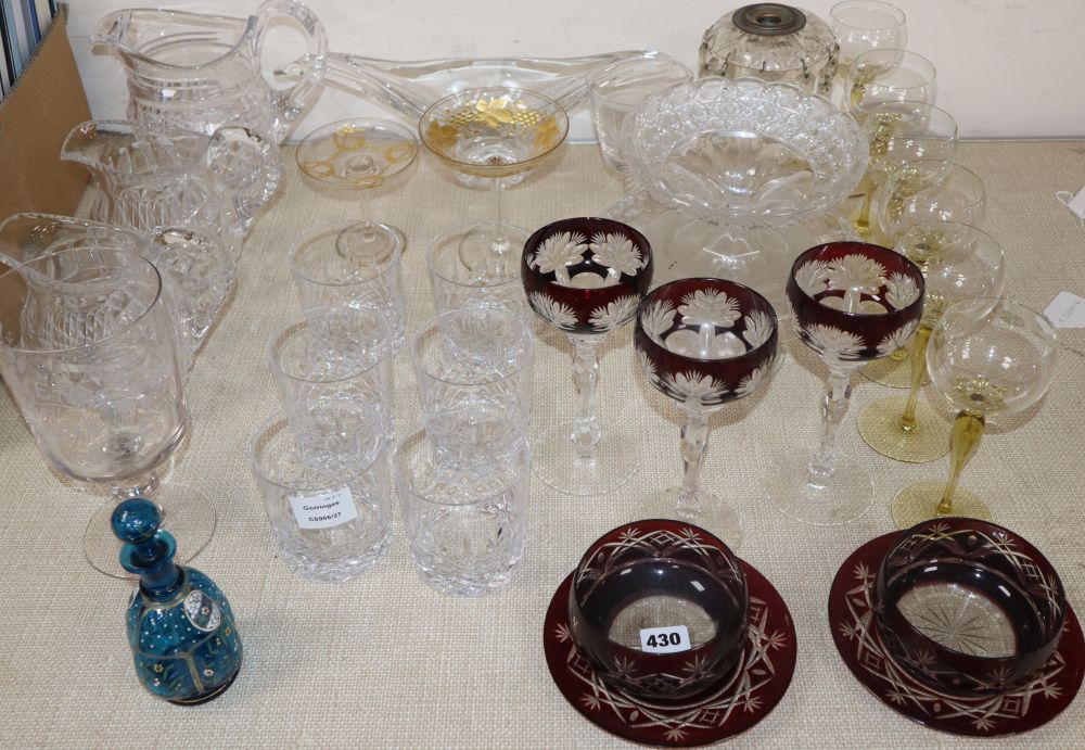 A collection of cut glass and dinner wares